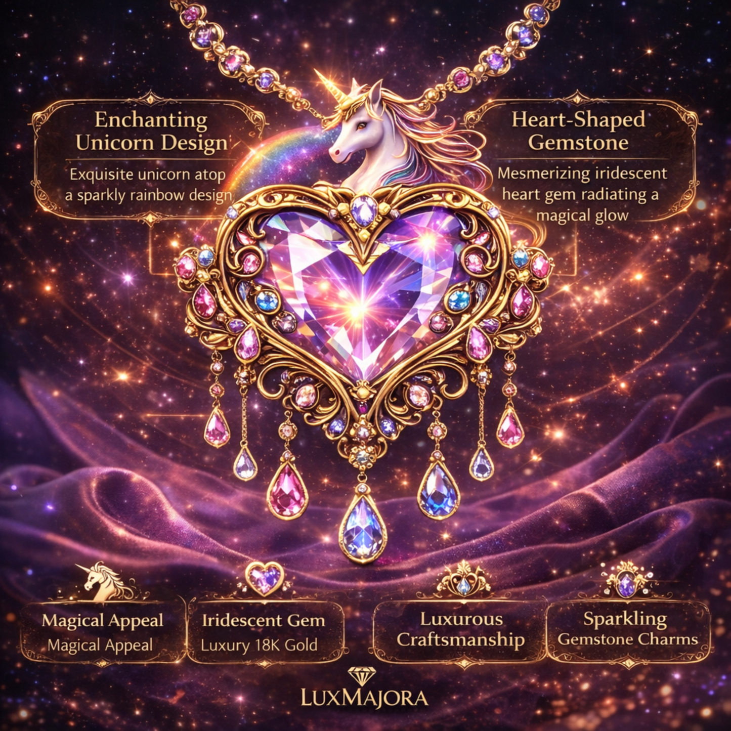 π π³πππ΄πππππβ’ PrismHeart Unicorn Statement Necklace