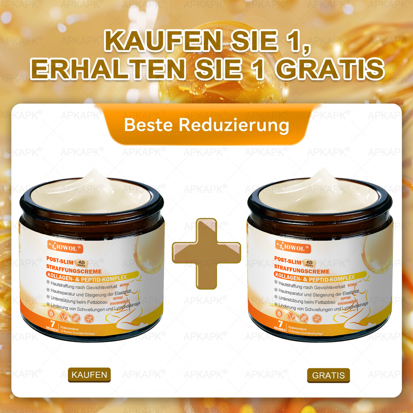 Offizieller Shop | 𝐈𝐎𝐖𝐎𝐋® Straffende Creme nach dem Abnehmen mit GHK-Cu, Argireline & Matrixyl 3000, Kollagenpeptiden und straffenden Wirkstoffen – gezielt für schlaffe und abgesunkene Haut nach Gewichtsverlust.