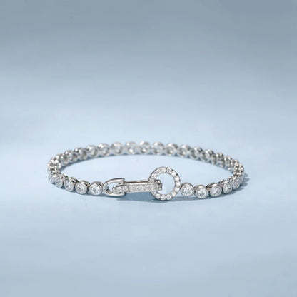 100% 925 Sterling Silver Create Moissanite Party Fashion Women's Chain Bracelet Boutique Jewelry Wedding Ring