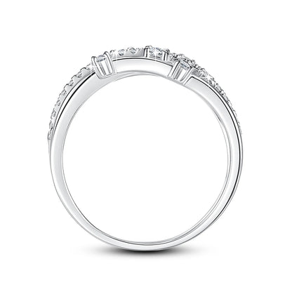 Szjinao Brand Trendy  Moissanite Ring Eternity Wedding Band Solid 925 Silver Rings For Women Jewelry Engagement Gift Dropship