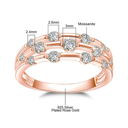 Szjinao Brand Trendy  Moissanite Ring Eternity Wedding Band Solid 925 Silver Rings For Women Jewelry Engagement Gift Dropship