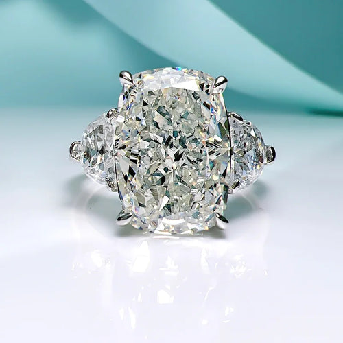 Cushion Cut 5ct Moissanite Diamond Ring 100% Real 925 Sterling Silver Engagement Wedding Band Rings for Women Promise Jewelry