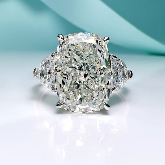 Cushion Cut 5ct Moissanite Diamond Ring 100% Real 925 Sterling Silver Engagement Wedding Band Rings for Women Promise Jewelry