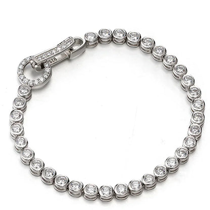 100% 925 Sterling Silver Create Moissanite Party Fashion Women's Chain Bracelet Boutique Jewelry Wedding Ring