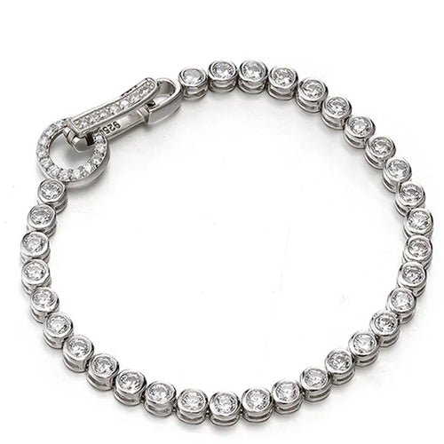 100% 925 Sterling Silver Create Moissanite Party Fashion Women's Chain Bracelet Boutique Jewelry Wedding Ring