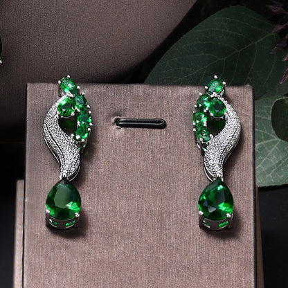 2022 Top 4 Wedding Bride Jewelry Set Water Drop Shape Jewelry Set for Women's Wedding Accessories Necklace and Earring Set