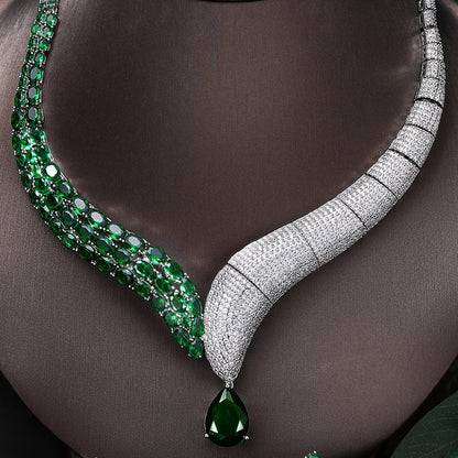 2022 Top 4 Wedding Bride Jewelry Set Water Drop Shape Jewelry Set for Women's Wedding Accessories Necklace and Earring Set